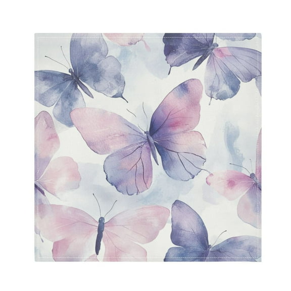 Qxltty Purple Butterfly Napkins 20×20in Perfect for Parties Dinners Weddings Cocktail Housewarming Cloth Napkins Set of 6