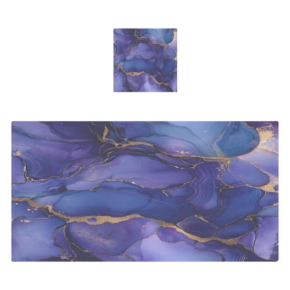 Qxltty Purple Gilt Marble Bath and Hand Towel Set 100% Cotton Towels for Bathroom Soft Durable and Absorbent