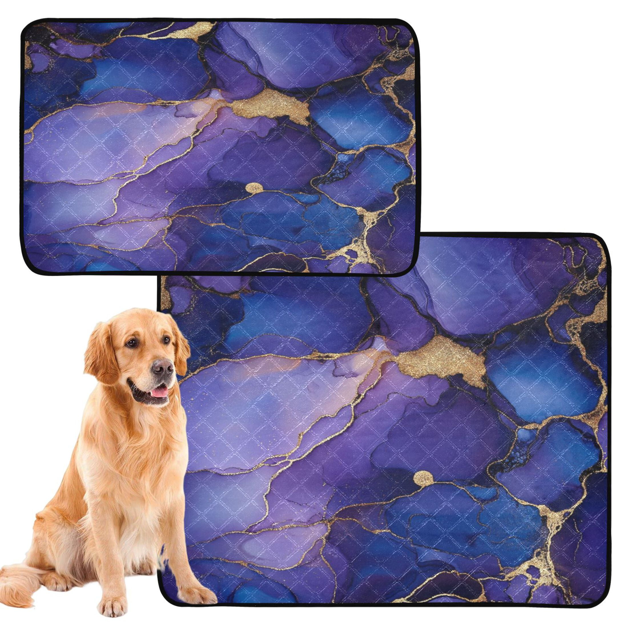 Qxltty Purple Gilt Patterns Cat litter Pads Pet Set of 2 Diaper Mats Center Anti-leakage Layer Absorbent Soft and Comfortable