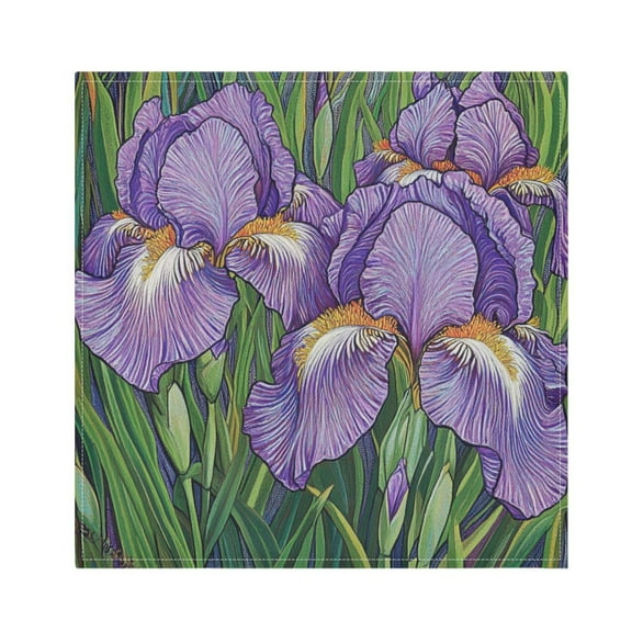 Qxltty Purple Iris Napkins 20×20in Perfect for Parties Dinners Weddings Cocktail Housewarming Cloth Napkins Set of 6