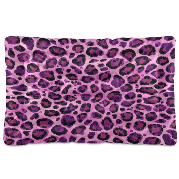 Qxltty Purple Leopard Print Ped Pad Wear-resistant and Hard to Bite Through Sleeping Pad for Small Medium Large Dogs Winter Pet Bed 36×24in