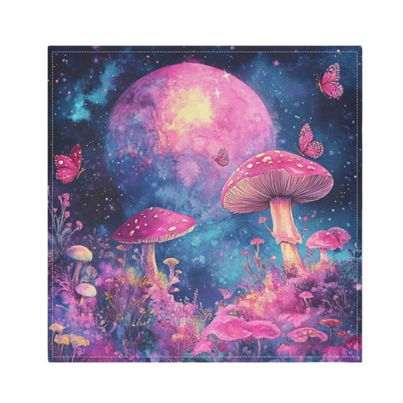 Qxltty Purple Mushroom Napkins 20×20in Perfect for Parties Dinners Weddings Cocktail Housewarming Cloth Napkins Set of 6