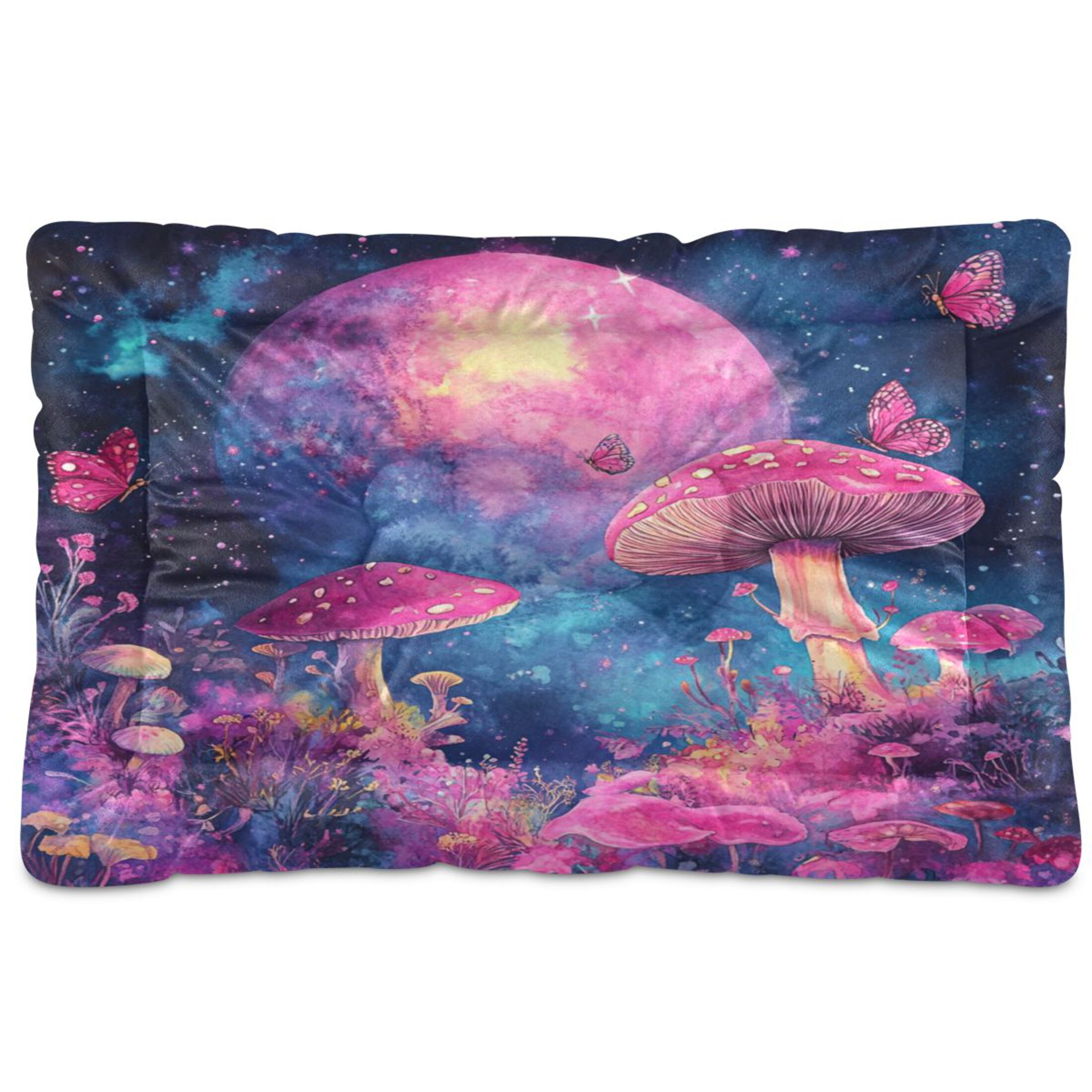 Qxltty Purple Mushroom Ped Pad Wear-resistant and Hard to Bite Through Sleeping Pad for Small Medium Large Dogs Winter Pet Bed 36×24in