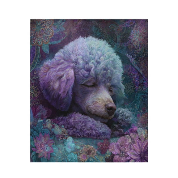 Qxltty Purple Poodle Soft Cozy Fluffy Blankets for Couch Sofa Chair Bed Camping Picnic Travel Lightweight Bed 5060inch