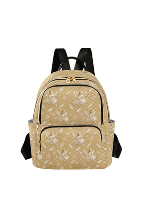 Quilted Backpack for Women, Angel Roses Travel Daypack with Front Pocket for Casual Daily Use