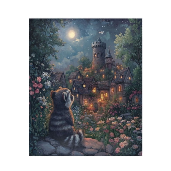 Qxltty Raccoon Trip Soft Cozy Fluffy Blankets for Couch Sofa Chair Bed Camping Picnic Travel Lightweight Bed 5060inch