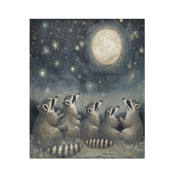 Qxltty Raccoon Watching The Moon Soft Cozy Fluffy Blankets for Couch Sofa Chair Bed Camping Picnic Travel Lightweight Bed 5060inch