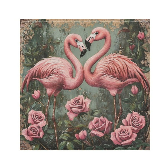 Qxltty Ragged Pink Flamingo Napkins 20×20in Perfect for Parties Dinners Weddings Cocktail Housewarming Cloth Napkins Set of 6