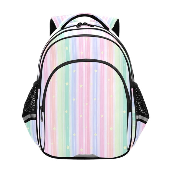 Qxltty Rainbow Stripes Backpack Lightweight Multi Pocket Daypack Reflective Bookbag with Adjustable Straps
