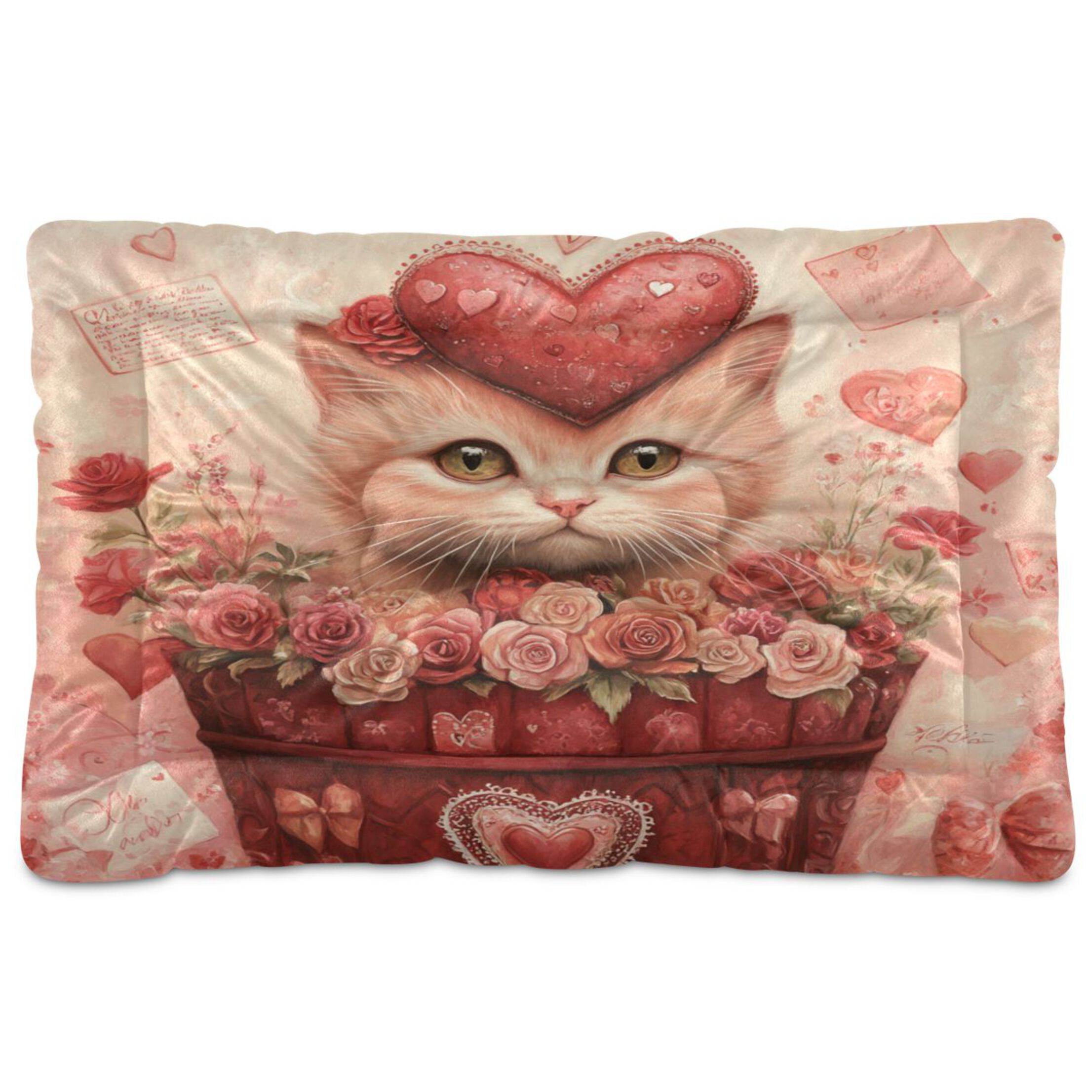 Qxltty Red Basket Cat Ped Pad Wear-resistant and Hard to Bite Through Sleeping Pad for Small Medium Large Dogs Winter Pet Bed 36×24in