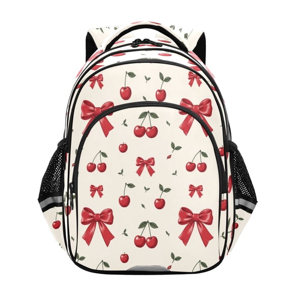 Qxltty Red Bow Backpack Lightweight Multi Pocket Daypack Reflective Bookbag with Adjustable Straps