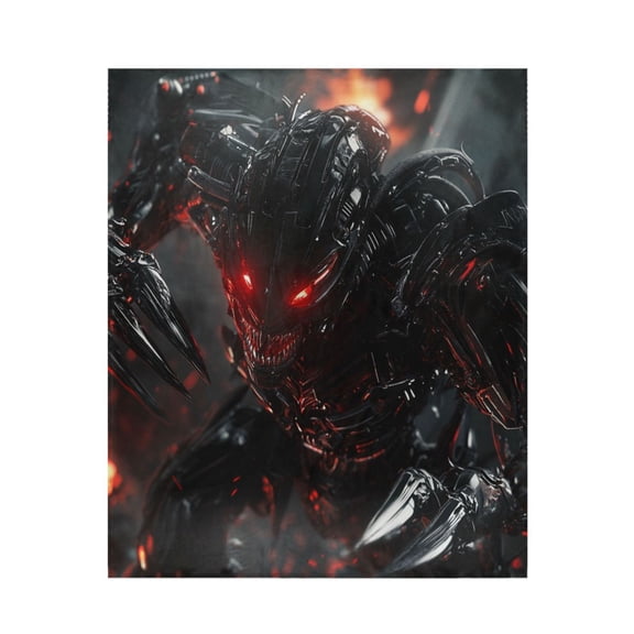 Qxltty Red Eyes Robot Soft Cozy Fluffy Blankets for Couch Sofa Chair Bed Camping Picnic Travel Lightweight Bed 5060inch