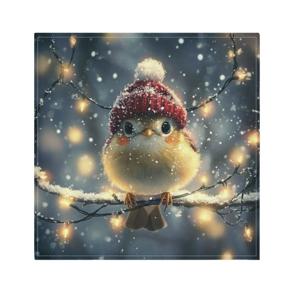 Qxltty Red Hat Little Bird Napkins 20×20in Perfect for Parties Dinners Weddings Cocktail Housewarming Cloth Napkins Set of 6