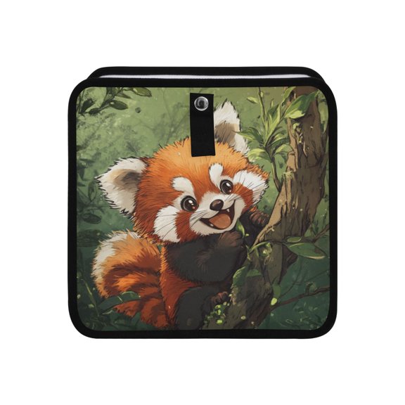 Qxltty Red Panda Car Dumpster Collapsible Rear Seat Suspension Trash for Front Seat Center Console in Vehicle