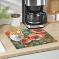 thumbnail image 1 of Qxltty Red Poppies Leather Drying Mat for Kitchen Countertops Coffee Mats Hide Stain Quickly Absorbs Water Tableware Decor, 1 of 6