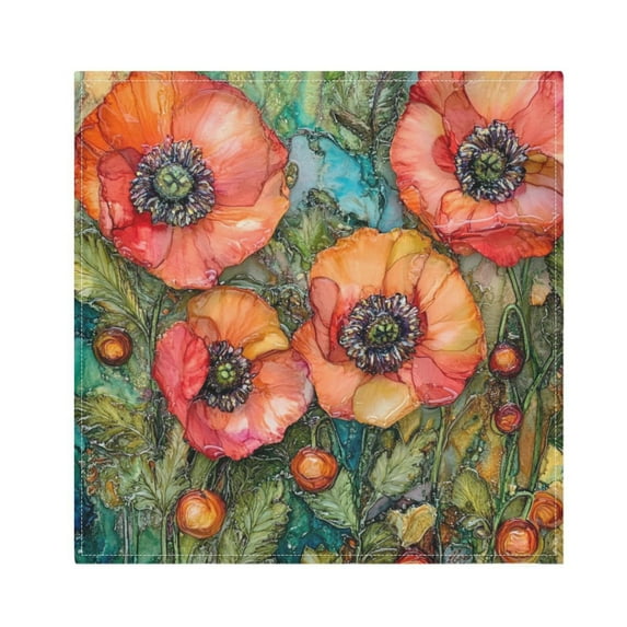 Qxltty Red Poppies Napkins 20×20in Perfect for Parties Dinners Weddings Cocktail Housewarming Cloth Napkins Set of 6