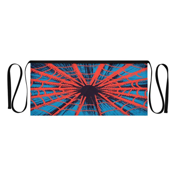 Qxltty Red Spiderweb Kitchen Cooking Apron for Women Men with Pockets Waiter Short Aprons