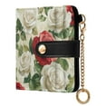 thumbnail image 1 of Qxltty Red White Rose Pattern Ladies Wallet Rfid Slim Thin Compact Credit Card Women Wallet Zipper Coin Pocket and ID Window for Female Gifts, 1 of 8
