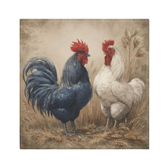 Qxltty Rooster Napkins 20×20in Perfect for Parties Dinners Weddings Cocktail Housewarming Cloth Napkins Set of 6