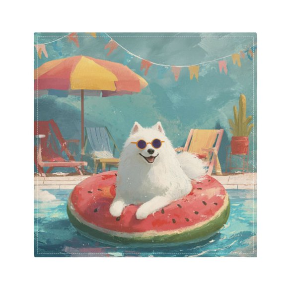 Qxltty Samoyed Dog Napkins 20×20in Perfect for Parties Dinners Weddings Cocktail Housewarming Cloth Napkins Set of 6