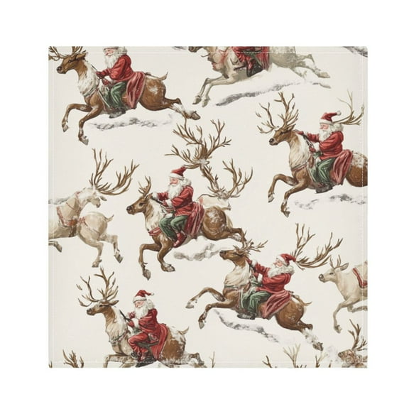 Qxltty Santa Claus Napkins 20×20in Perfect for Parties Dinners Weddings Cocktail Housewarming Cloth Napkins Set of 6