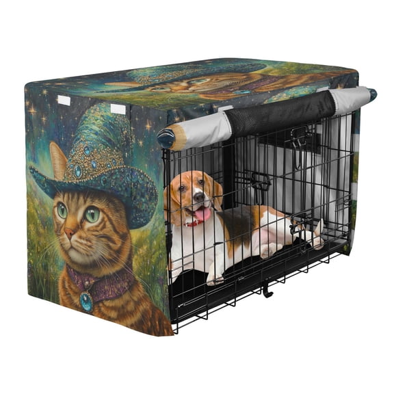 Qxltty Sapphire Hat Kitty Crate Cover Durable Oxford Cloth Pet Kennel Sunshade Universal Fit for 40in Wire Cage