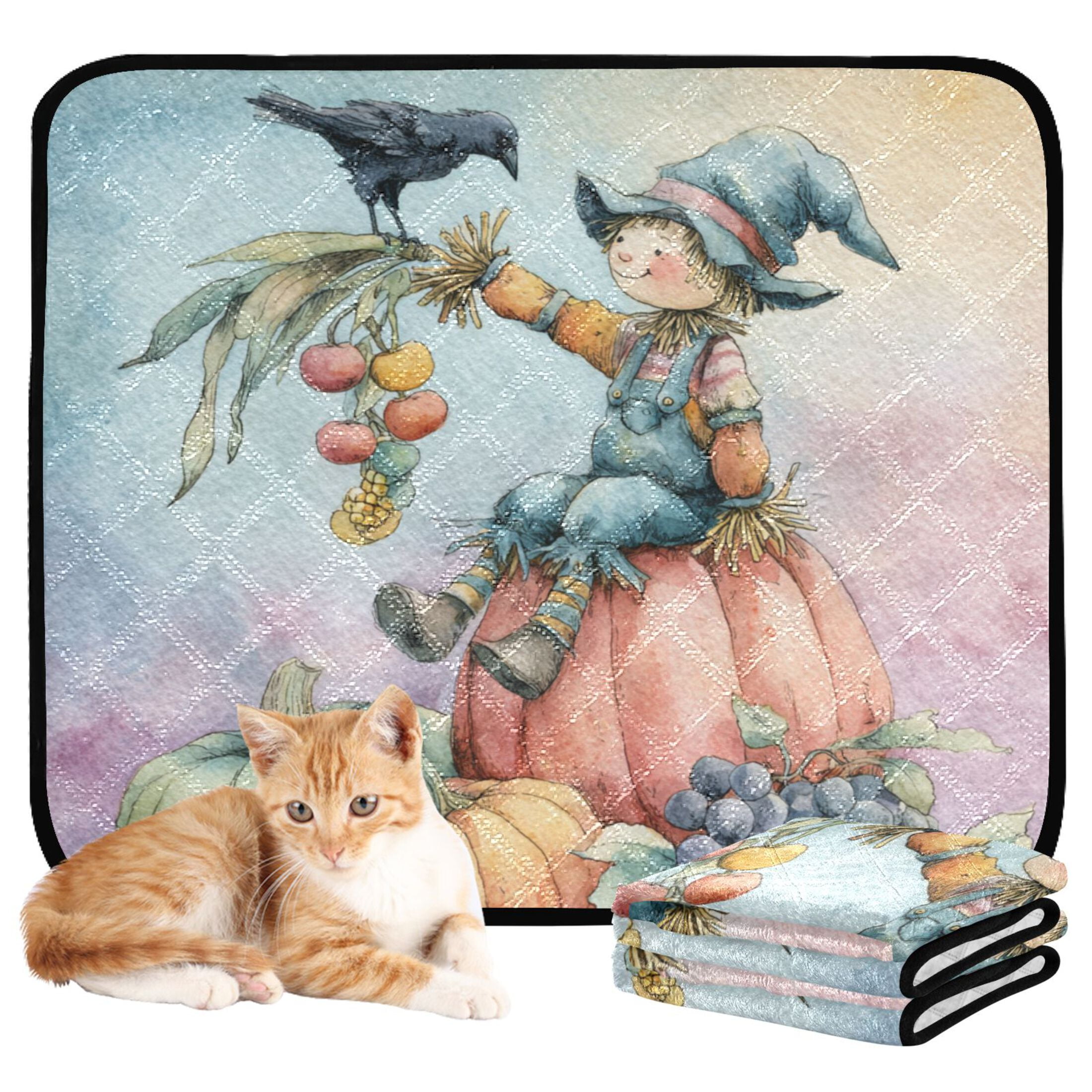 Qxltty Scarecrow Cat litter Pads Pet Set of 3 Diaper Mats Center Anti-leakage Layer Absorbent Soft and Comfortable
