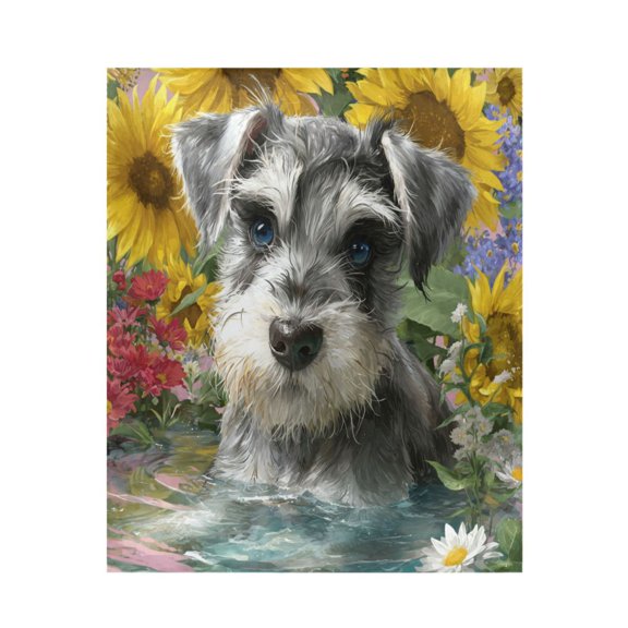 Qxltty Schnauzer Puppy Soft Cozy Fluffy Blankets for Couch Sofa Chair Bed Camping Picnic Travel Lightweight Bed 50×60inch