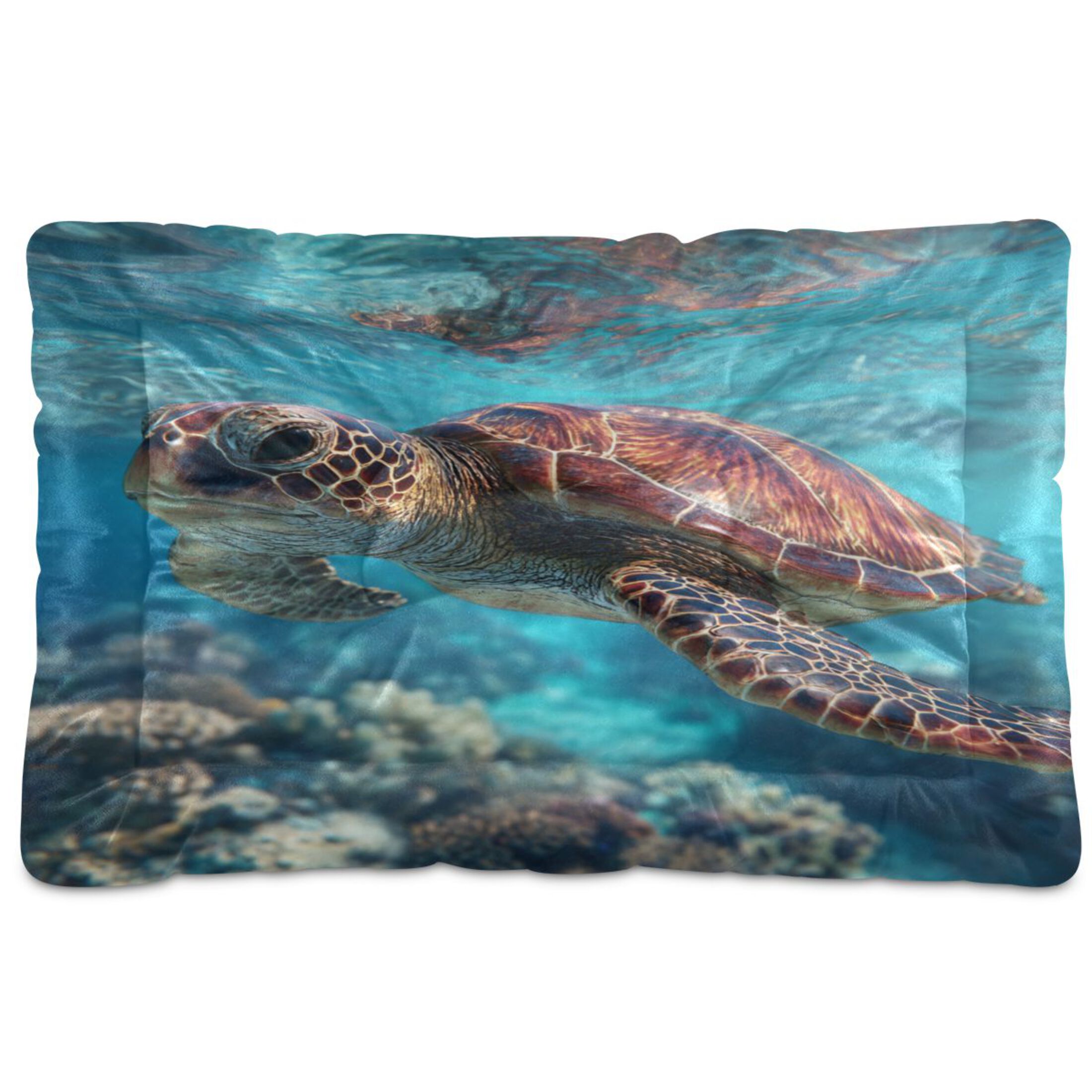 Qxltty Sea Turtle Ped Pad Wear-resistant and Hard to Bite Through Sleeping Pad for Small Medium Large Dogs Winter Pet Bed 36×24in