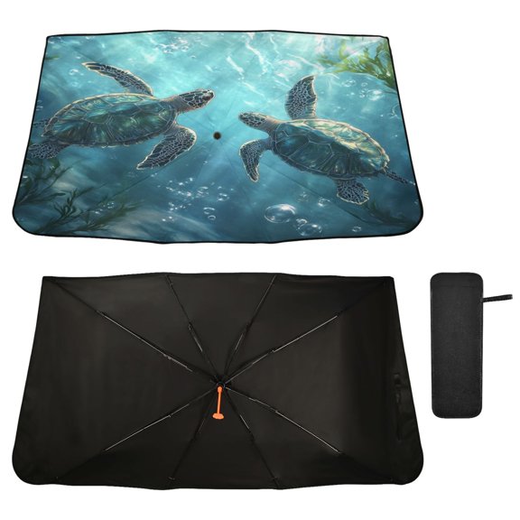 Qxltty Sea Turtle Windshield Sun Shade Umbrella Protect Car from Sunrays and Heat Damage Keep Cool and Interior