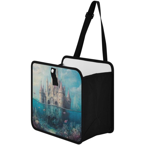 Qxltty Seabed Castle Car Dumpster Collapsible Rear Seat Suspension Trash for Front Seat Center Console in Vehicle