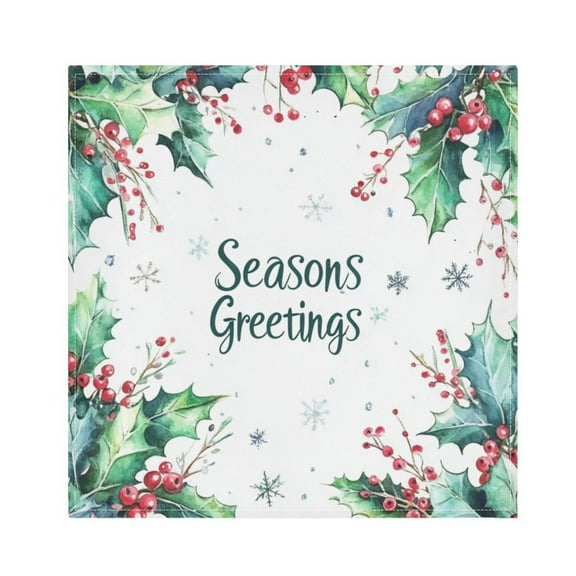 Qxltty Seasons Greetings Napkins 20×20in Perfect for Parties Dinners Weddings Cocktail Housewarming Cloth Napkins Set of 6