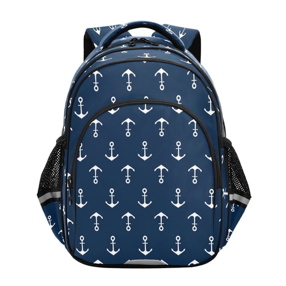 Qxltty Ship Anchor Backpack Lightweight Multi Pocket Daypack Reflective Bookbag with Adjustable Straps