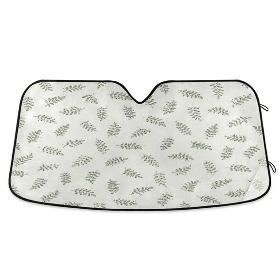 Qxltty Simple Leaf Car Windshield Sunshades Foldable UV Rays Sun Visor Protector Keep Your Vehicle Cool 53×23.5in