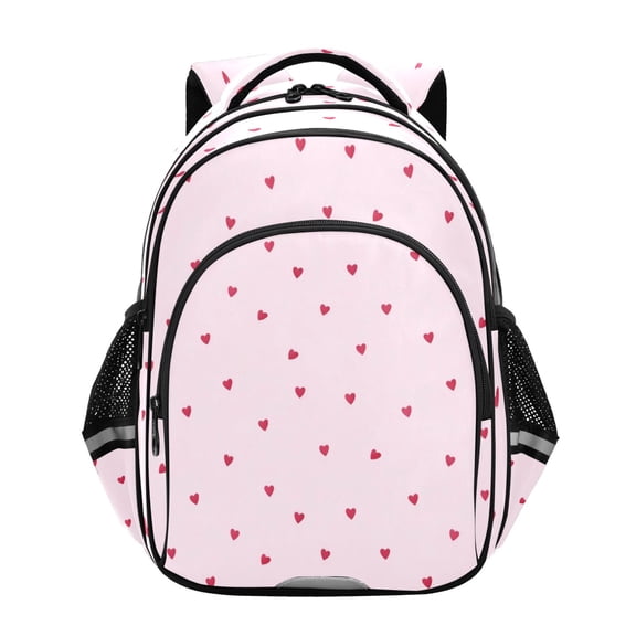 Qxltty Simple Little Heart Backpack Lightweight Multi Pocket Daypack Reflective Bookbag with Adjustable Straps