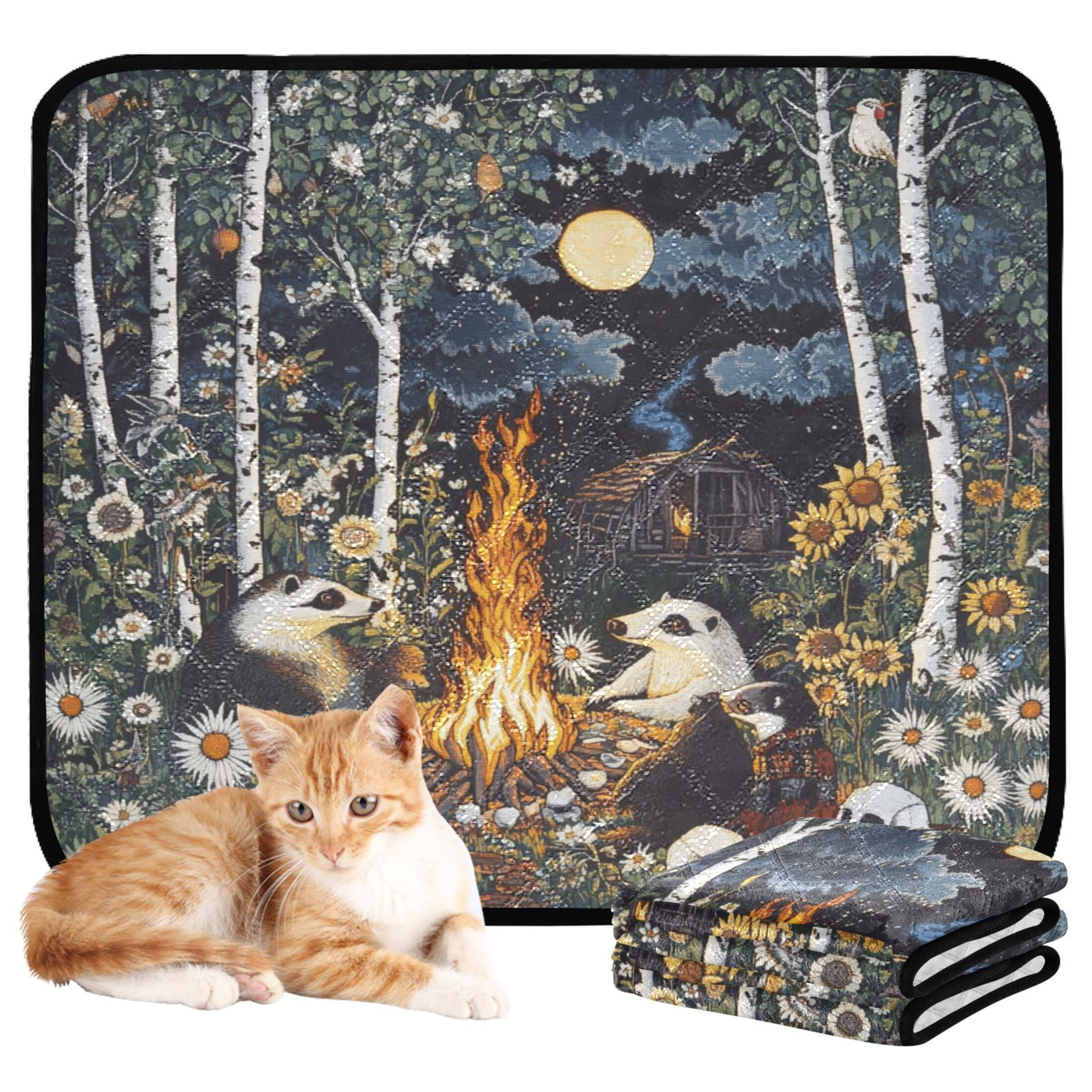 Qxltty Skunk Roasting Cat litter Pads Pet Set of 3 Diaper Mats Center Anti-leakage Layer Absorbent Soft and Comfortable