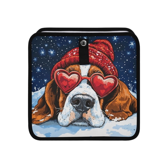 Qxltty Snow Basset Hound Car Dumpster Collapsible Rear Seat Suspension Trash for Front Seat Center Console in Vehicle