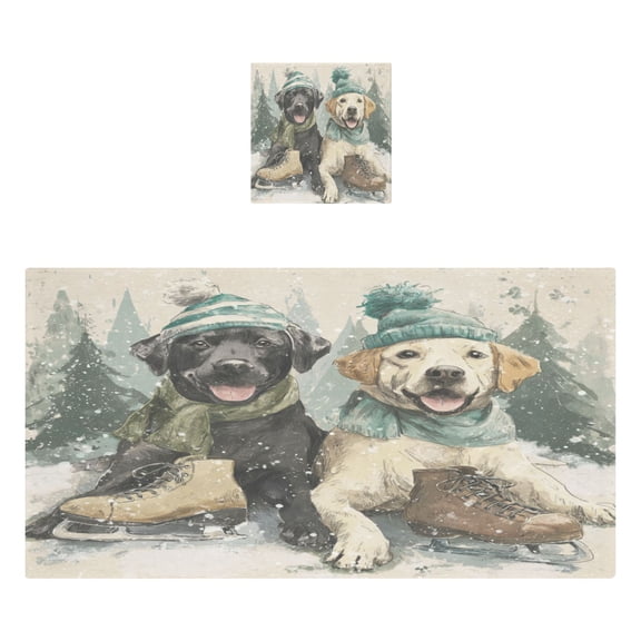 Qxltty Snow Labrador Bath and Hand Towel Set 100% Cotton Towels for Bathroom Soft Durable and Absorbent