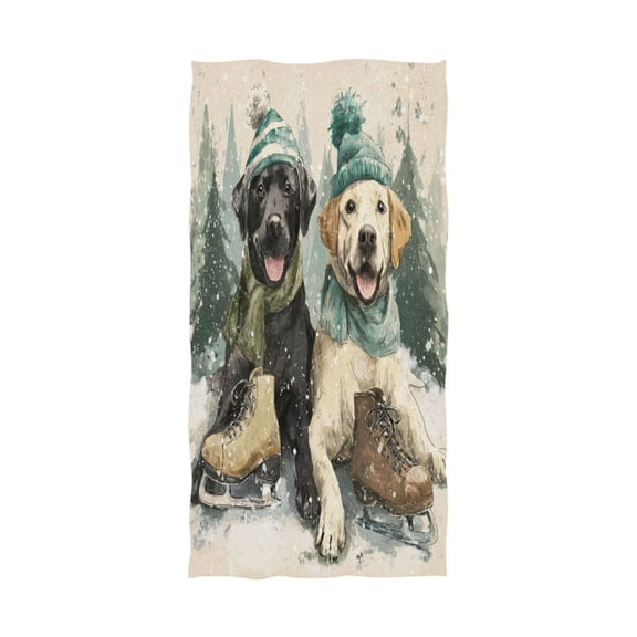 Qxltty Snow Labrador Extra Large Bath Towel 32"x64" Super Soft Highly Absorbent Quick Dry Shower Towel for Hotel Bathroom Guest Spa Gym