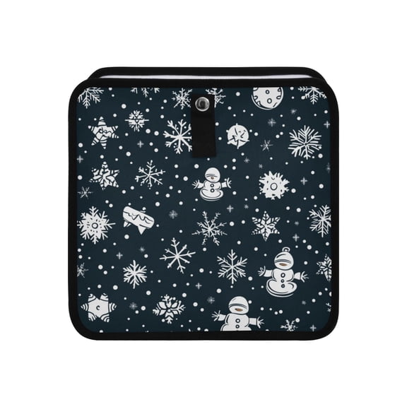 Qxltty Snowflakes Pattern Car Dumpster Collapsible Rear Seat Suspension Trash for Front Seat Center Console in Vehicle