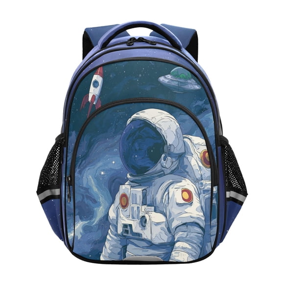 Qxltty Space Astronaut Backpack Lightweight Multi Pocket Daypack Reflective Bookbag with Adjustable Straps
