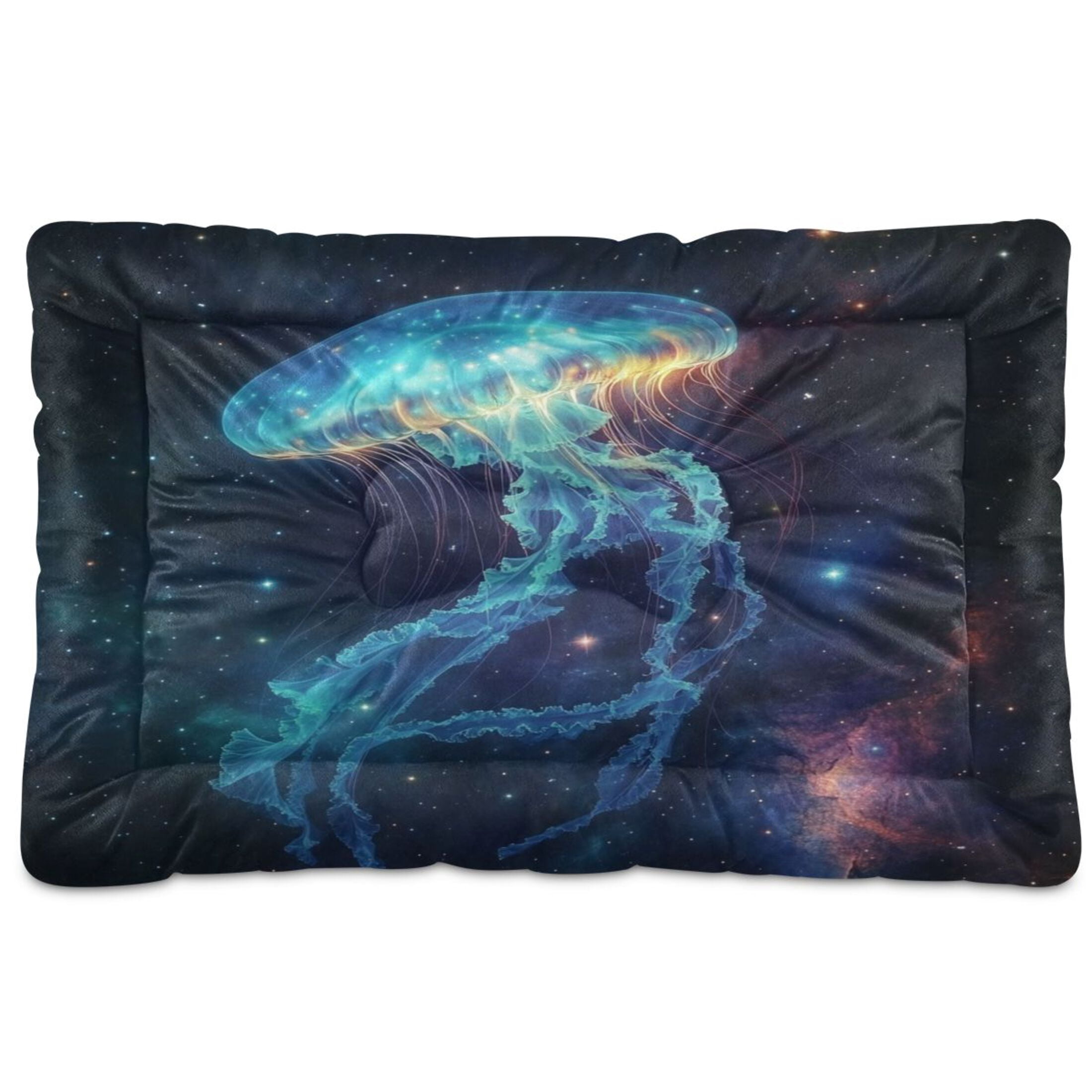 Qxltty Space Jellyfish Ped Pad Wear-resistant and Hard to Bite Through Sleeping Pad for Small Medium Large Dogs Winter Pet Bed 36×24in