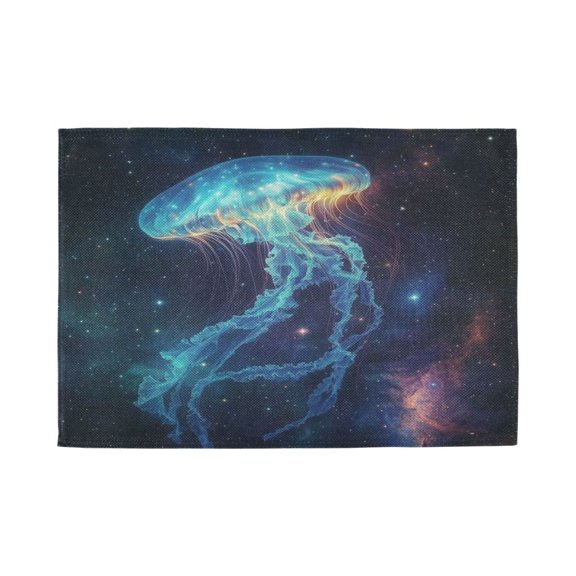 Qxltty Space Jellyfish Placemats Set of 1 Heat Resistant Non-Slip Place mat for Dining Table Washable Durable Polyester Woven Table Decorations