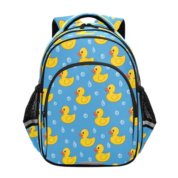 Qxltty Spotted Yellow Duck Backpack Lightweight Multi Pocket Daypack Reflective Bookbag with Adjustable Straps