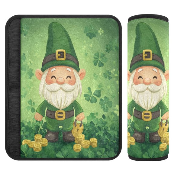 Qxltty St Patricks Gnome Car Seat Strap Pads are Soft and Snug Fitting for All Cars Backpacks Pushchair