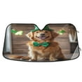 thumbnail image 1 of Qxltty St Patricks Golden Retriever Car Windshield Sunshades Foldable UV Rays Sun Visor Protector Keep Your Vehicle Cool 53×23.5in, 1 of 8