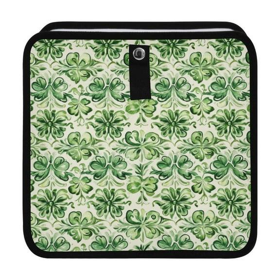 Qxltty St Patricks Green Cloverleaf Car Dumpster Collapsible Rear Seat Suspension Trash for Front Seat Center Console in Vehicle