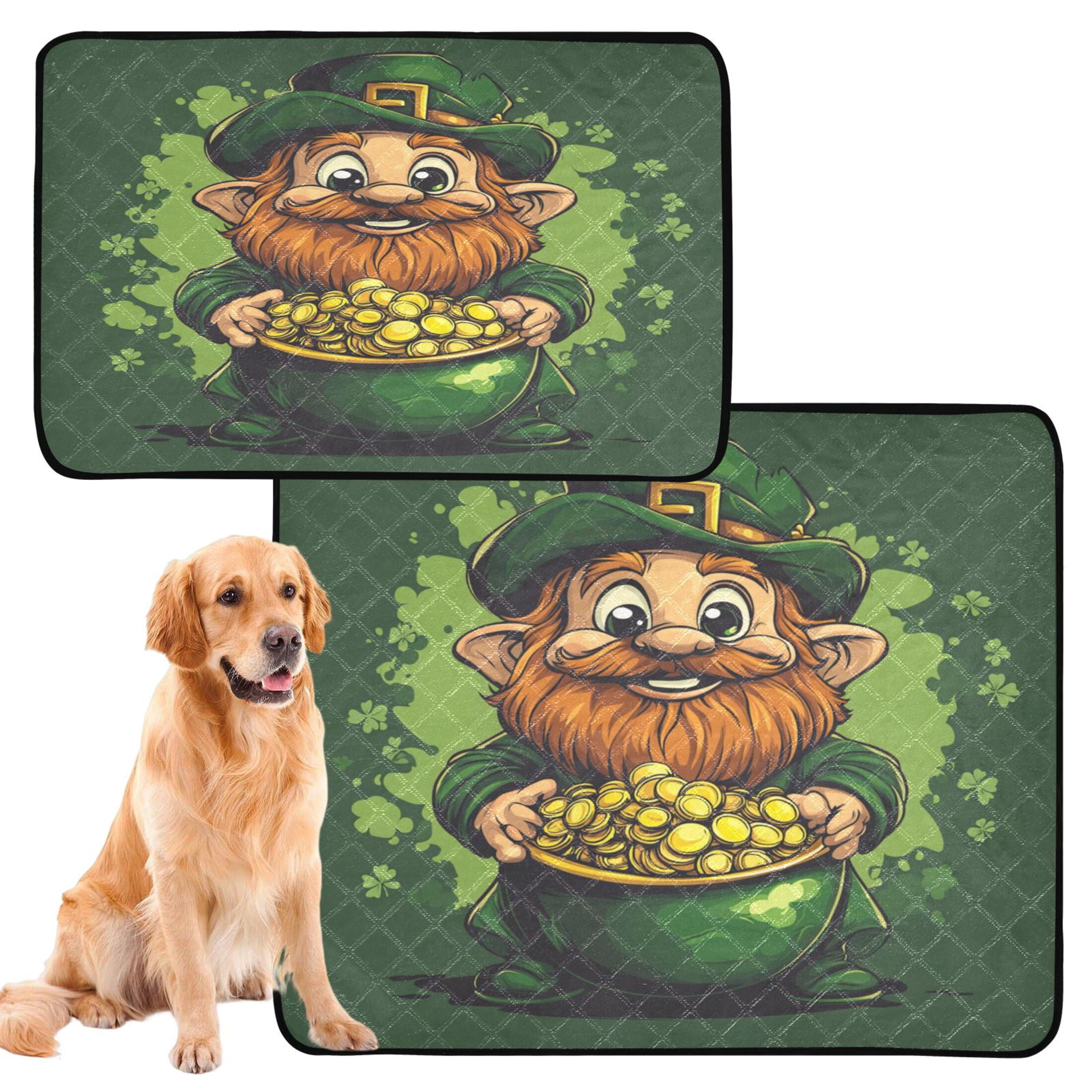 Qxltty St Patricks Old Dwarf Cat litter Pads Pet Set of 2 Diaper Mats Center Anti-leakage Layer Absorbent Soft and Comfortable