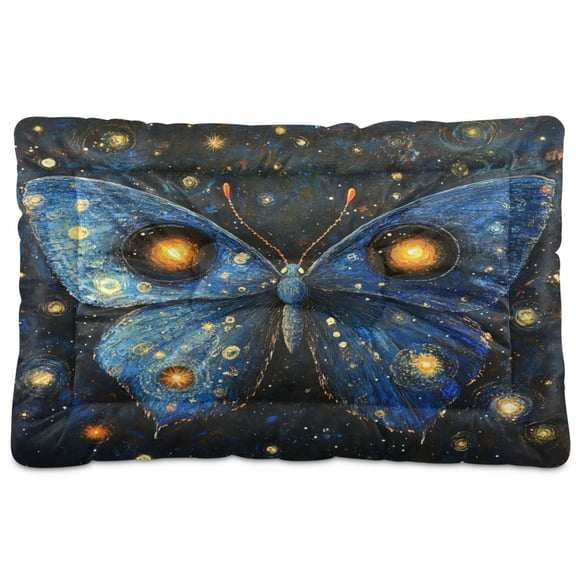 Qxltty Star Blue Butterfly Ped Pad Wear-resistant and Hard to Bite Through Sleeping Pad for Small Medium Large Dogs Winter Pet Bed 36×24in