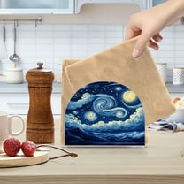 Qxltty Starry Night Acrylic Napkin Holder Set of 1 Transparent Dining Table Kitchen Cafeteria Home Decor 4.1x4.9x1.97in